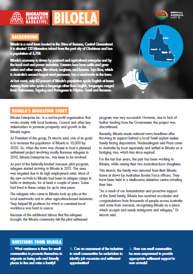 Migration Community Narrative: Biloela